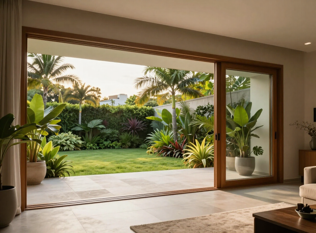 Interior integrado ao jardim